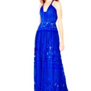 🌟🌺🦋 Like New BCBG Blue Lace Maxi Dress 🦋🌺💫
